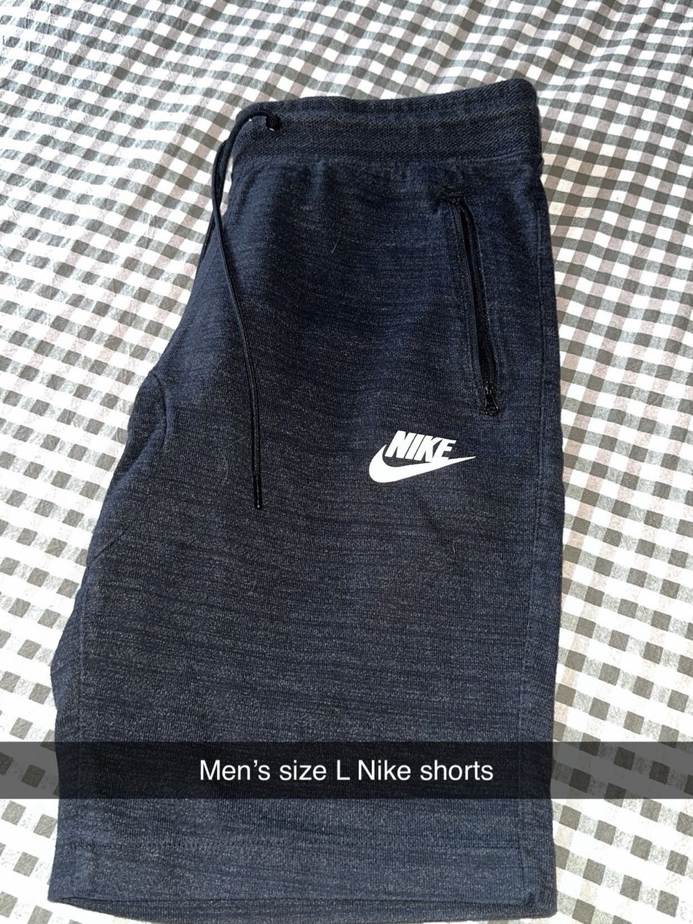 Nike Dark Navy Athletic Shorts with White Swoosh
